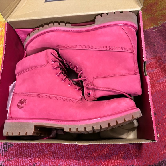 MEN’S NEW AWESOME PINK TIMBERLAND 50th ANNIVERSARY BOOTS Size 11 - Picture 6 of 15